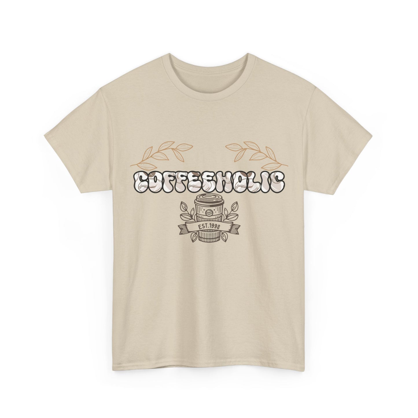 Coffeeholic Unisex Heavy Cotton Tee | Perfect T-Shirt for Coffee Lovers, Casual Wear, Gifts for Him/Her, Birthday, Everyday Style