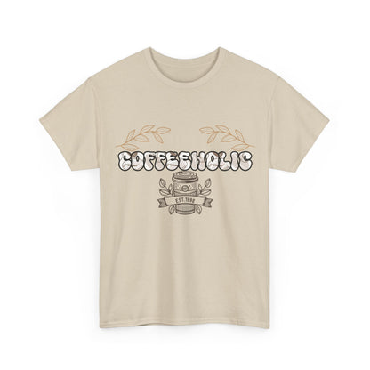 Coffeeholic Unisex Heavy Cotton Tee | Perfect T-Shirt for Coffee Lovers, Casual Wear, Gifts for Him/Her, Birthday, Everyday Style