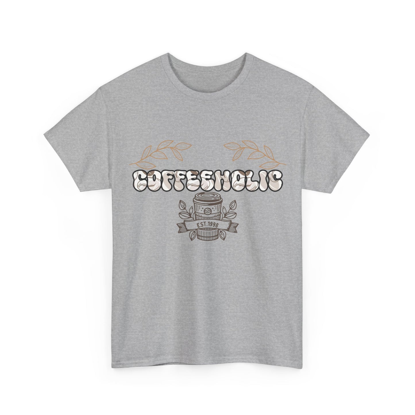 Coffeeholic Unisex Heavy Cotton Tee | Perfect T-Shirt for Coffee Lovers, Casual Wear, Gifts for Him/Her, Birthday, Everyday Style