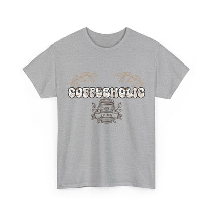 Coffeeholic Unisex Heavy Cotton Tee | Perfect T-Shirt for Coffee Lovers, Casual Wear, Gifts for Him/Her, Birthday, Everyday Style