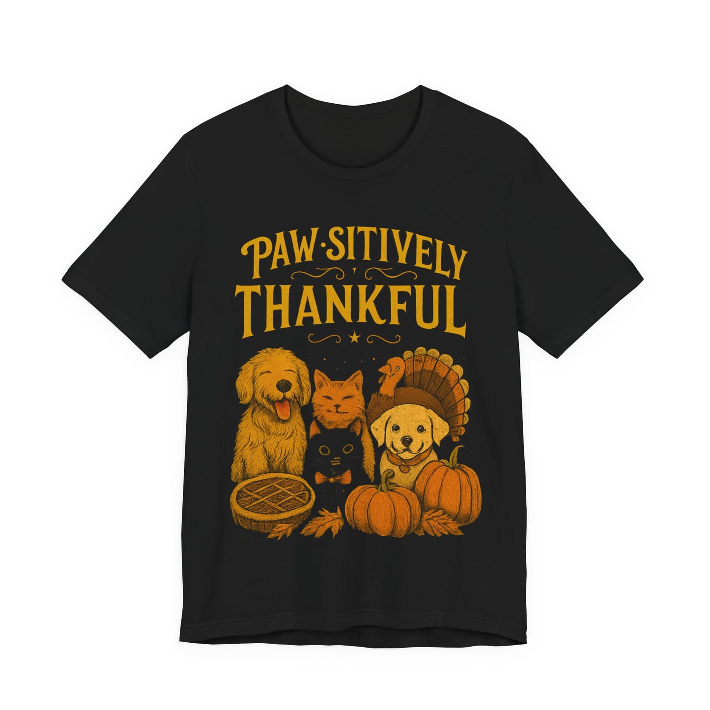 Thankful Pets T-Shirt, Fall T-Shirt, Thanksgiving Gift, Dog Lover Shirt, Family Gathering Apparel, Festive Unisex Jersey Tee