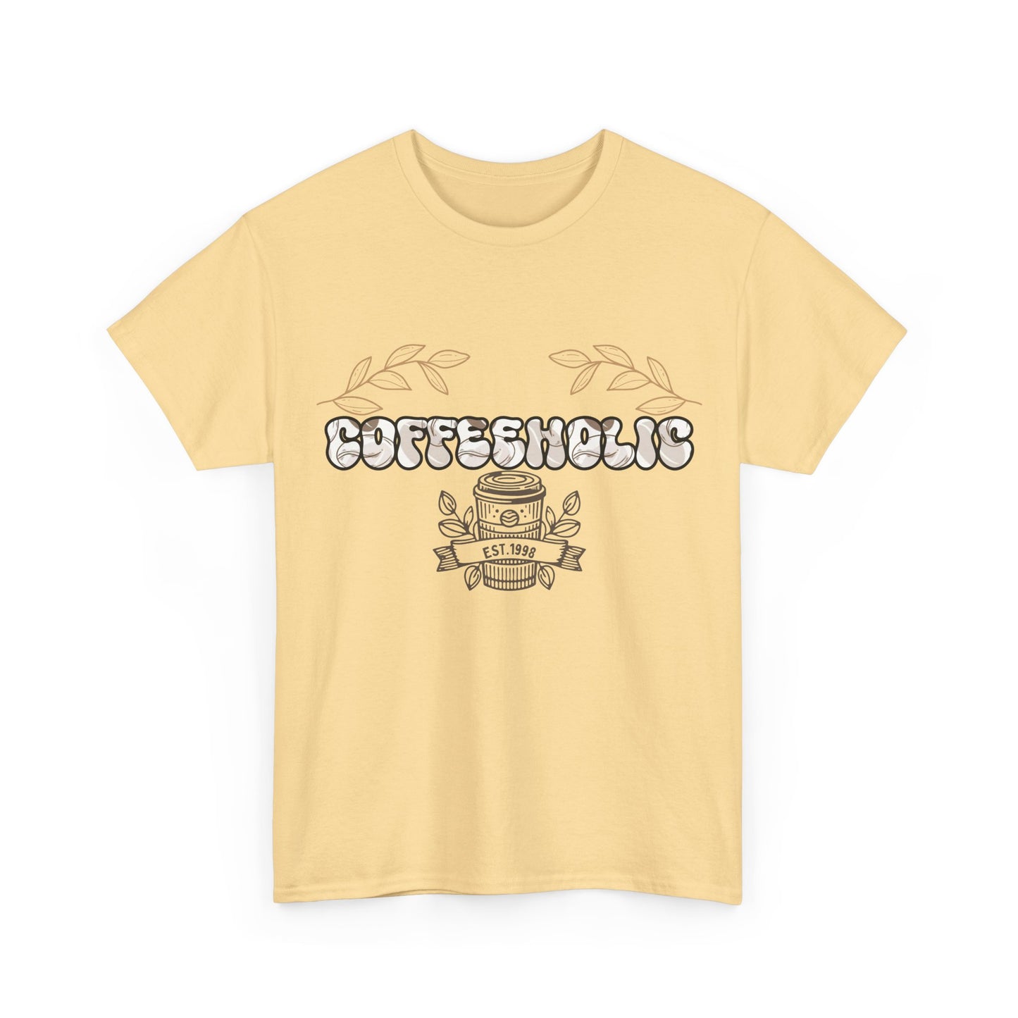 Coffeeholic Unisex Heavy Cotton Tee | Perfect T-Shirt for Coffee Lovers, Casual Wear, Gifts for Him/Her, Birthday, Everyday Style