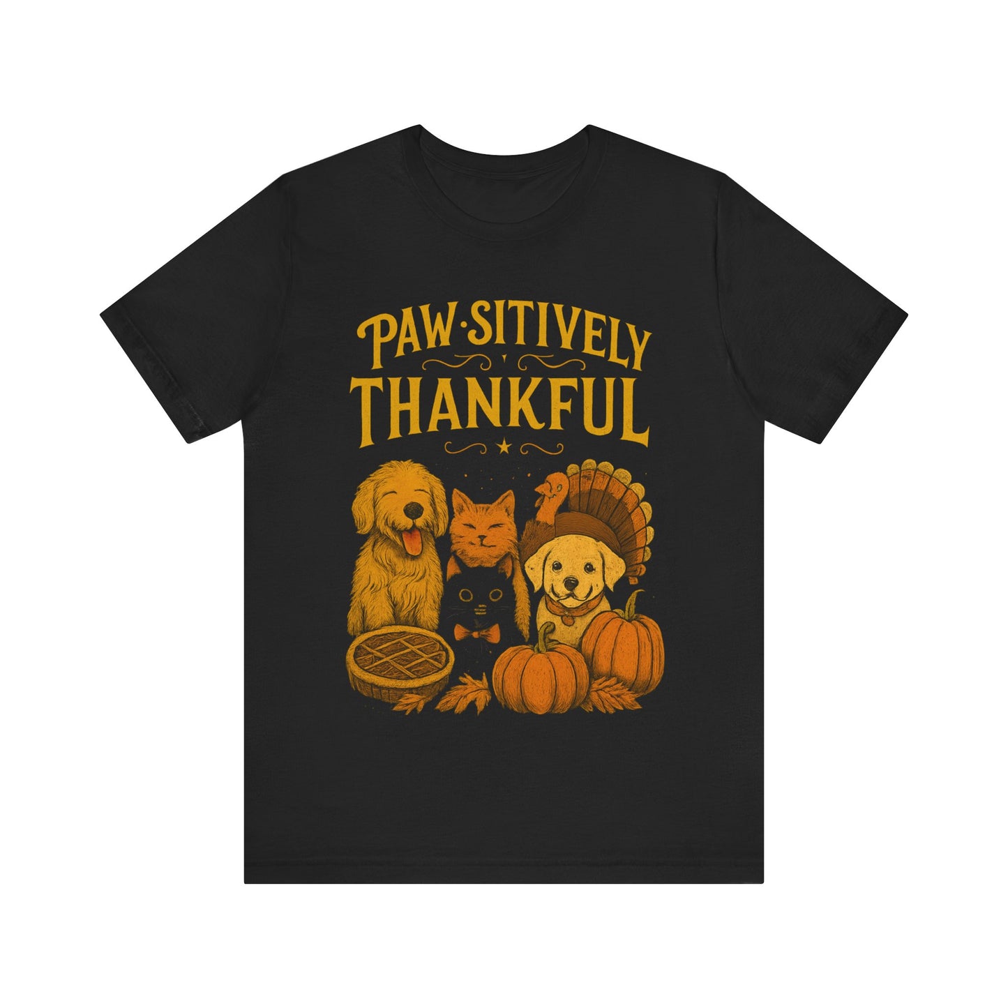 Thankful Pets T-Shirt, Fall T-Shirt, Thanksgiving Gift, Dog Lover Shirt, Family Gathering Apparel, Festive Unisex Jersey Tee