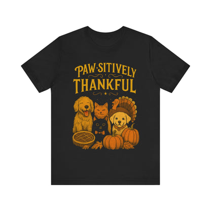 Thankful Pets T-Shirt, Fall T-Shirt, Thanksgiving Gift, Dog Lover Shirt, Family Gathering Apparel, Festive Unisex Jersey Tee