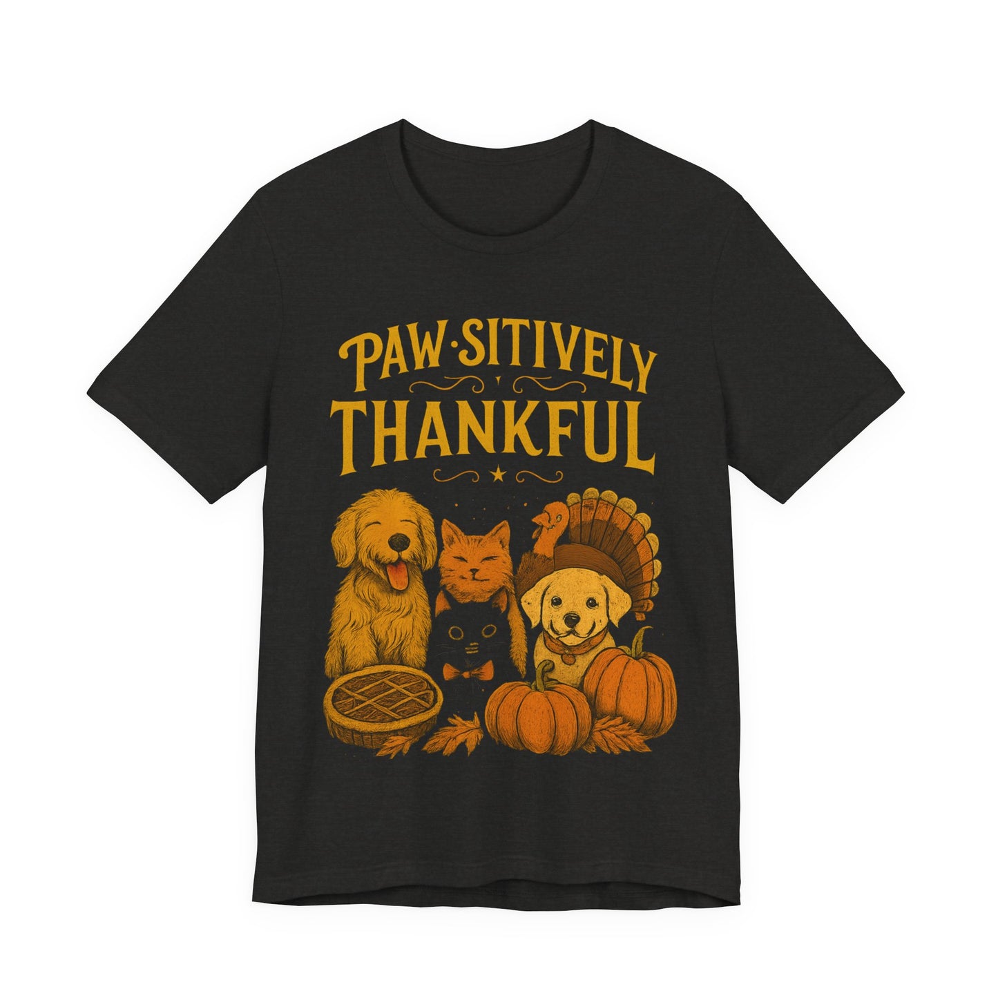 Thankful Pets T-Shirt, Fall T-Shirt, Thanksgiving Gift, Dog Lover Shirt, Family Gathering Apparel, Festive Unisex Jersey Tee