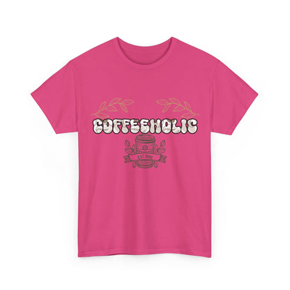 Coffeeholic Unisex Heavy Cotton Tee | Perfect T-Shirt for Coffee Lovers, Casual Wear, Gifts for Him/Her, Birthday, Everyday Style