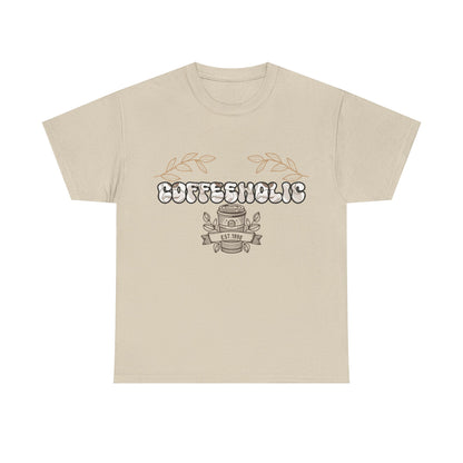 Coffeeholic Unisex Heavy Cotton Tee | Perfect T-Shirt for Coffee Lovers, Casual Wear, Gifts for Him/Her, Birthday, Everyday Style