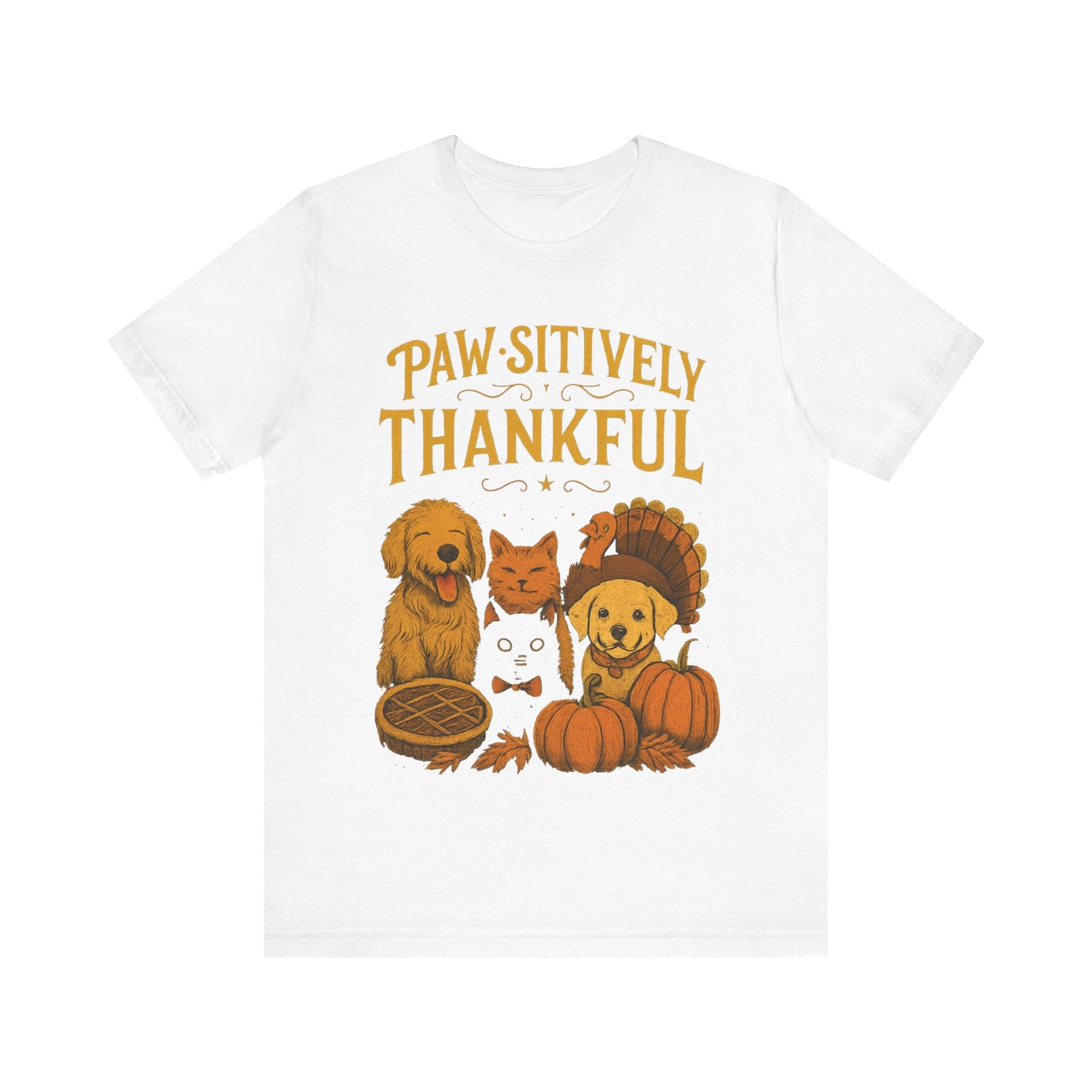 Thankful Pets T-Shirt, Fall T-Shirt, Thanksgiving Gift, Dog Lover Shirt, Family Gathering Apparel, Festive Unisex Jersey Tee