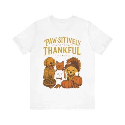 Thankful Pets T-Shirt, Fall T-Shirt, Thanksgiving Gift, Dog Lover Shirt, Family Gathering Apparel, Festive Unisex Jersey Tee